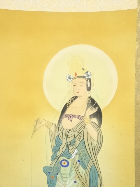 道具 ] - 道具 吉堂筆 慈母観音 肉筆絹本掛軸（共箱） | ネット